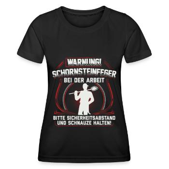 Schornsteinfeger Kaminkehrer Kaminfeger Geschenk - Frauen Funktions-T-Shirt - Schwarz - Vorne - AI Model Female 172 light (172cm)
