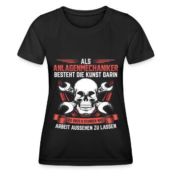 Anlagenmechaniker SHK | Heizungsbauer Geschenk - Frauen Funktions-T-Shirt - Schwarz - Vorne - AI Model Female 172 light (172cm)