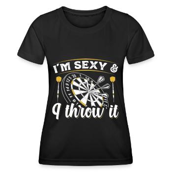 Dart | Darts Darten Darter Dartspieler Geschenk - Frauen Funktions-T-Shirt - Schwarz - Vorne - AI Model Female 172 light (172cm)