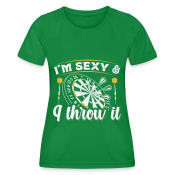 Dart | Darts Darten Darter Dartspieler Geschenk - Frauen Funktions-T-Shirt - Kelly Green - Vorne - AI Model Female 172 dark (172cm)