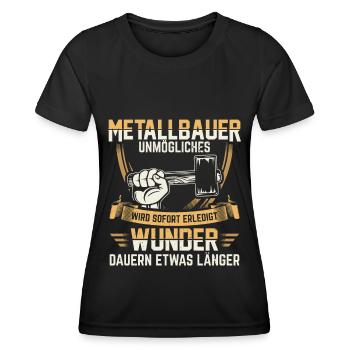 Metallbauer | Metallbaumeister Metallbau Geschenk - Frauen Funktions-T-Shirt - Schwarz - Vorne - AI Model Female 172 light (172cm)