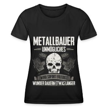 Metallbauer Metallbaumeister Metallbau Geschenk - Frauen Funktions-T-Shirt - Schwarz - Vorne - AI Model Female 172 light (172cm)