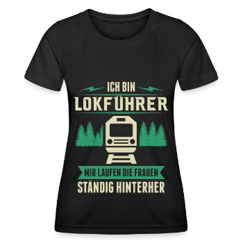 Lokführer Triebfahrzeugführer Zugführer Geschenk - Frauen Funktions-T-Shirt - Schwarz - Vorne - AI Model Female 172 light (172cm)