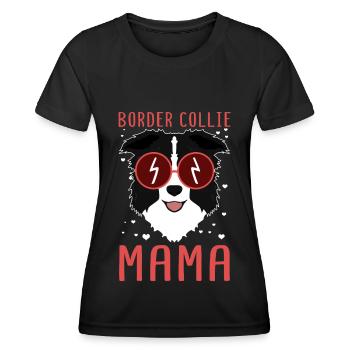 Border Collie Maman propriétaire de chien cadeau - T-shirt sport Femme - noir - Devant - AI Model Female 172 light (172cm)