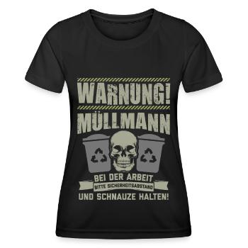 Müllmann Müllabfuhr Müllwerker Mülllader Geschenk - Frauen Funktions-T-Shirt - Schwarz - Vorne - AI Model Female 172 light (172cm)
