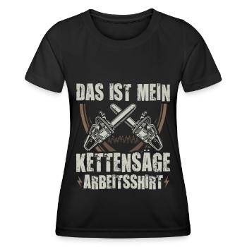 Tronçonneuse tronçonneuse Scie à chaîne Cadeau - T-shirt sport Femme - noir - Devant - AI Model Female 172 light (172cm)