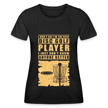 Discgolf | Disc Golf Discgolfspieler Geschenk - Frauen Funktions-T-Shirt - Schwarz - Vorne - AI Model Female 172 light (172cm)