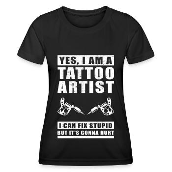 Tattoo Artist Tattooer Peckerl Tattoos Cadeau - T-shirt sport Femme - noir - Devant - AI Model Female 172 light (172cm)