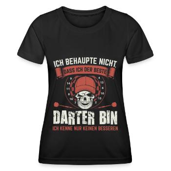 Dart Darts | Darter Darten Dartspieler Geschenk - Frauen Funktions-T-Shirt - Schwarz - Vorne - AI Model Female 172 light (172cm)