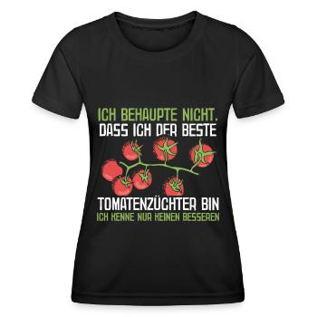 Tomatenzucht Gartenarbeit Hobbygärtner Geschenk - Frauen Funktions-T-Shirt - Schwarz - Vorne - AI Model Female 172 light (172cm)