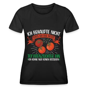 Tomatenzucht Gartenarbeit | Hobbygärtner Geschenk - Frauen Funktions-T-Shirt - Schwarz - Vorne - AI Model Female 172 light (172cm)