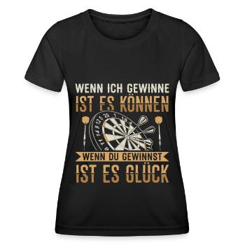 Dart Darts | Darten Darter Dartscheibe Geschenk - Frauen Funktions-T-Shirt - Schwarz - Vorne - AI Model Female 172 light (172cm)