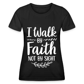 Christian Jesus | Bible God Faith Gift - Women's Functional T-Shirt - black - Front - AI Model Female 172 light (172cm)