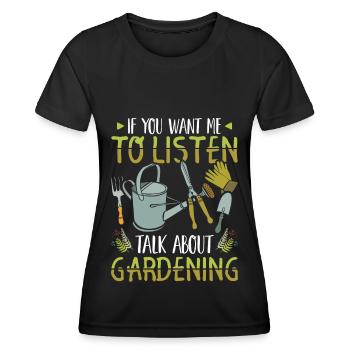 Jardin jardin jardinier jardinier jardinier cadeau - T-shirt sport Femme - noir - Devant - AI Model Female 172 light (172cm)