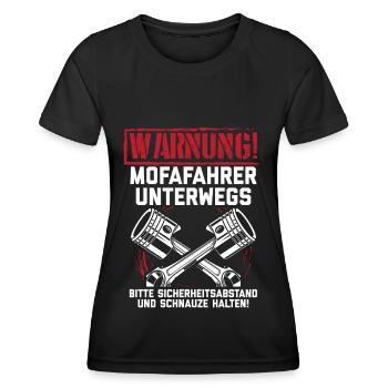 Mofa Moped Mofafahrer Mopedfahrer Mofas Geschenk - Frauen Funktions-T-Shirt - Schwarz - Vorne - AI Model Female 172 light (172cm)