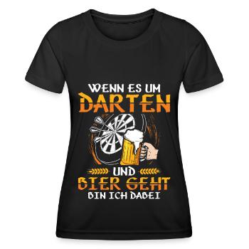 Dart | Darts Darten Dartspieler Darter Geschenk - Frauen Funktions-T-Shirt - Schwarz - Vorne - AI Model Female 172 light (172cm)