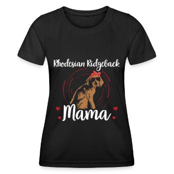 Rhodesian Ridgeback Mom | Dog Owner Gift - Women's Functional T-Shirt - black - Front - AI Model Female 172 light (172cm)