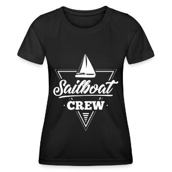 Segelboot Crew Segeln Segler Bootfahren Geschenk - Frauen Funktions-T-Shirt - Schwarz - Vorne - AI Model Female 172 light (172cm)