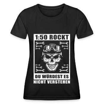 Mofa Moped Mofafahrer Mopedfahrer Geschenk - Frauen Funktions-T-Shirt - Schwarz - Vorne - AI Model Female 172 light (172cm)