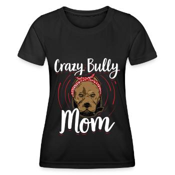 Cadeau de propriétaire de chien American Bully Mom - T-shirt sport Femme - noir - Devant - AI Model Female 172 light (172cm)