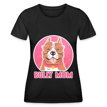 Maman intimidante | Cadeau de propriétaire de chien American Bully - T-shirt sport Femme - noir - Devant - AI Model Female 172 light (172cm)