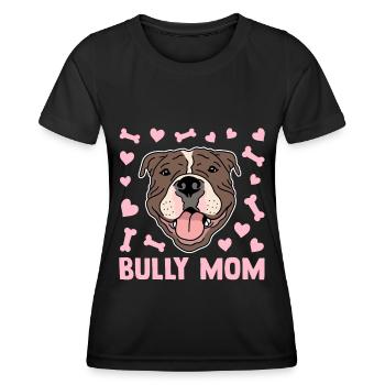 Cadeau de Bully américain propriétaire de chien Bully Mom - T-shirt sport Femme - noir - Devant - AI Model Female 172 light (172cm)