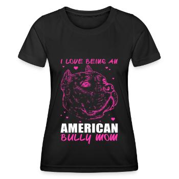 American Bully Mom Hund Hundebesitzerin Geschenk - Frauen Funktions-T-Shirt - Schwarz - Vorne - AI Model Female 172 light (172cm)