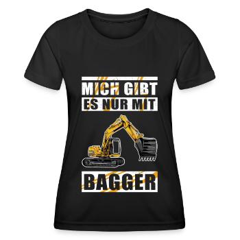 Baggerfahrer Baggerführer Baggern Bagger Geschenk - Frauen Funktions-T-Shirt - Schwarz - Vorne - AI Model Female 172 light (172cm)