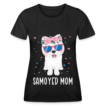 Samojeden Mama Samojede Samojedenhunde Geschenk - Frauen Funktions-T-Shirt - Schwarz - Vorne - AI Model Female 172 light (172cm)