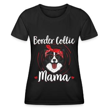 Border Collie Mama Collies Dog Owner Gift - Women's Functional T-Shirt - black - Front - AI Model Female 172 light (172cm)