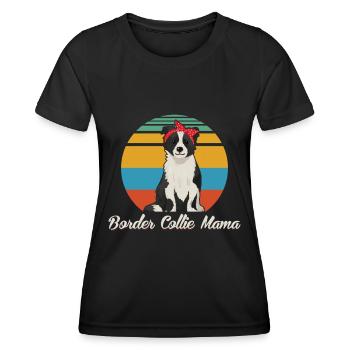 Cadeau de colley de propriétaire de chien de maman de border collie - T-shirt sport Femme - noir - Devant - AI Model Female 172 light (172cm)