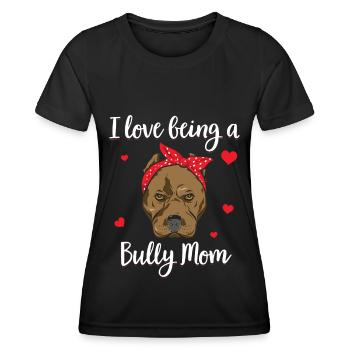 Cadeau de propriétaire de chien American Bully Mom - T-shirt sport Femme - noir - Devant - AI Model Female 172 light (172cm)