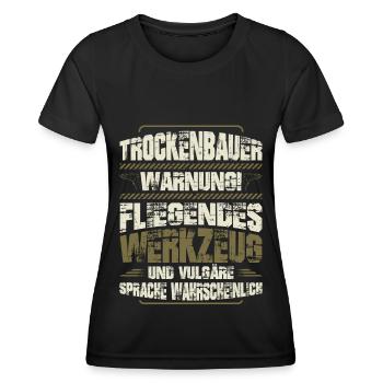 Trockenbauer Trockenbaumonteur Trockenbau Geschenk - Frauen Funktions-T-Shirt - Schwarz - Vorne - AI Model Female 172 light (172cm)