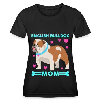 English Bulldog Anglais Bouledogue de maman Cadeau - T-shirt sport Femme - noir - Devant - AI Model Female 172 light (172cm)