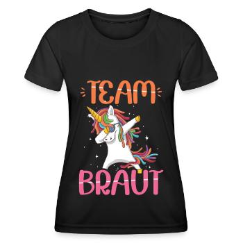 Team Braut Junggesellinnenabschied Geschenk - Frauen Funktions-T-Shirt - Schwarz - Vorne - AI Model Female 172 light (172cm)