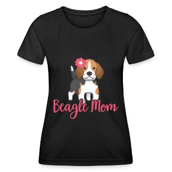 Beagle Mom dog owner mistress gift - Women's Functional T-Shirt - black - Front - AI Model Female 172 light (172cm)