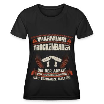 Trockenbauer Trockenbaumonteure Geschenk - Frauen Funktions-T-Shirt - Schwarz - Vorne - AI Model Female 172 light (172cm)