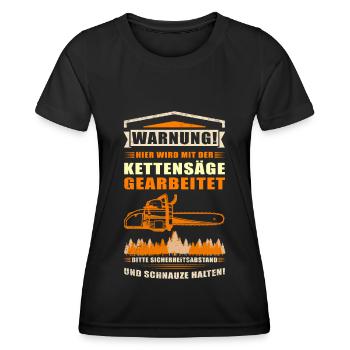 Kettensäge Motorsäge Forstarbeiter Sägen Geschenk - Frauen Funktions-T-Shirt - Schwarz - Vorne - AI Model Female 172 light (172cm)