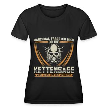 Kettensäge | Motorsäge Kettensägen Geschenk - Frauen Funktions-T-Shirt - Schwarz - Vorne - AI Model Female 172 light (172cm)
