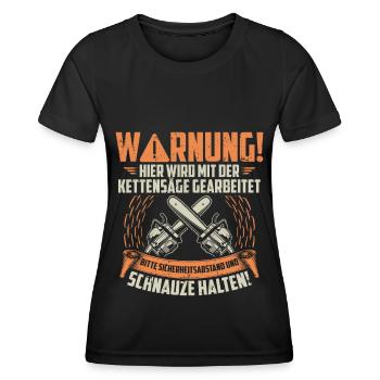 Kettensäge | Motorsäge Kettensägen Geschenk - Frauen Funktions-T-Shirt - Schwarz - Vorne - AI Model Female 172 light (172cm)