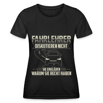 Fahrlehrer Fahrschule Fahrschullehrer Geschenk - Frauen Funktions-T-Shirt - Schwarz - Vorne - AI Model Female 172 light (172cm)