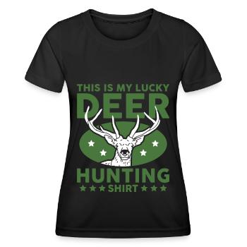Chasseur Chasse Chasse de cerf cadeau - T-shirt sport Femme - noir - Devant - AI Model Female 172 light (172cm)