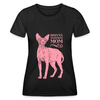 Sphynx Mom Sphynx Cat Sphinx Cat Gift - Women's Functional T-Shirt - black - Front - AI Model Female 172 light (172cm)
