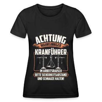 Kranführer | Kranfahrer Kran Geschenk - Frauen Funktions-T-Shirt - Schwarz - Vorne - AI Model Female 172 light (172cm)