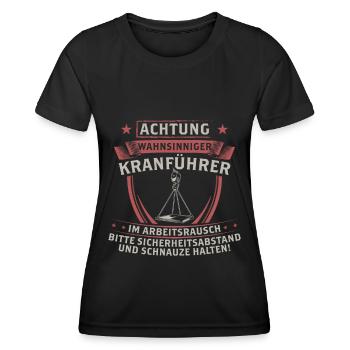 Kranführer Kranfahrer Kran Geschenk - Frauen Funktions-T-Shirt - Schwarz - Vorne - AI Model Female 172 light (172cm)