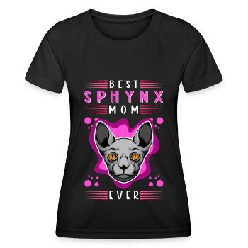 Sphynx Mom Cat Sphinx Cat Owner Gift - Women's Functional T-Shirt - black - Front - AI Model Female 172 light (172cm)