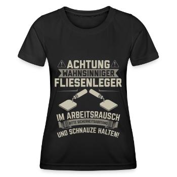 Fliesenleger Fliesen Fliesenlegen Geschenk - Frauen Funktions-T-Shirt - Schwarz - Vorne - AI Model Female 172 light (172cm)