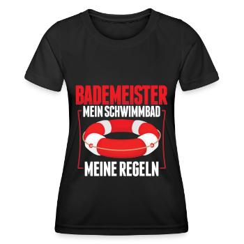 Bademeister Schwimmbad Freibad Hallenbad Geschenk - Frauen Funktions-T-Shirt - Schwarz - Vorne - AI Model Female 172 light (172cm)