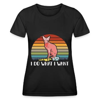 Sphynx Cat Sphinx Cat Lover Gift - Women's Functional T-Shirt - black - Front - AI Model Female 172 light (172cm)