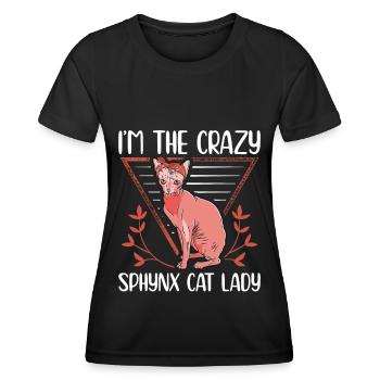 Sphynx Cat Sphinx Cat Owner Gift - Women's Functional T-Shirt - black - Front - AI Model Female 172 light (172cm)